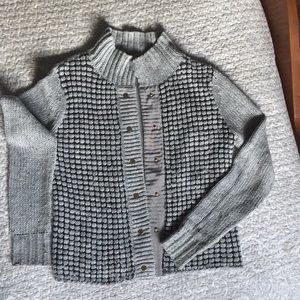 Cabi grey cardigan with snap front